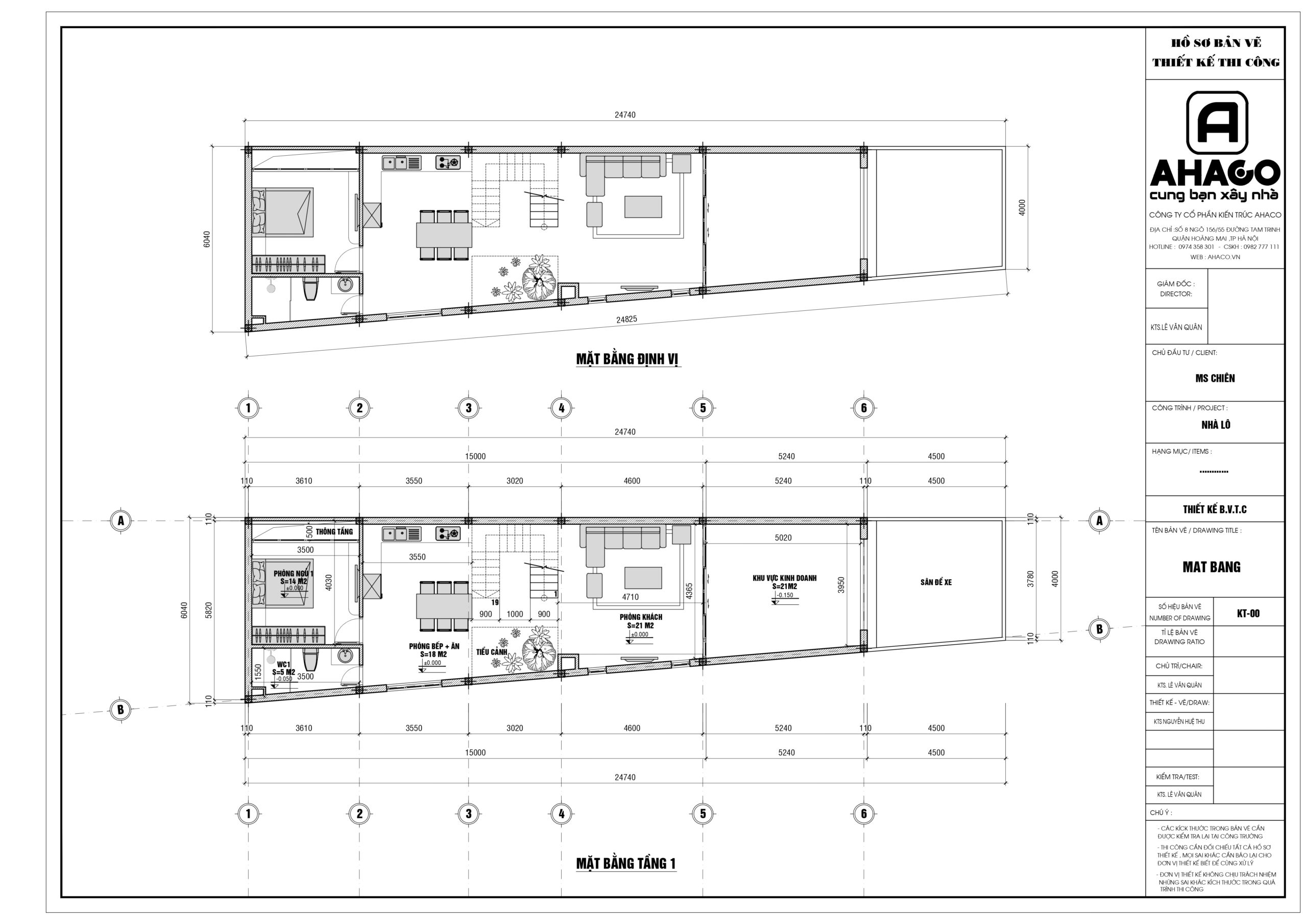 Bản vẽ nhà 2 tầng 1tum mặt tiền 6m độc lạ