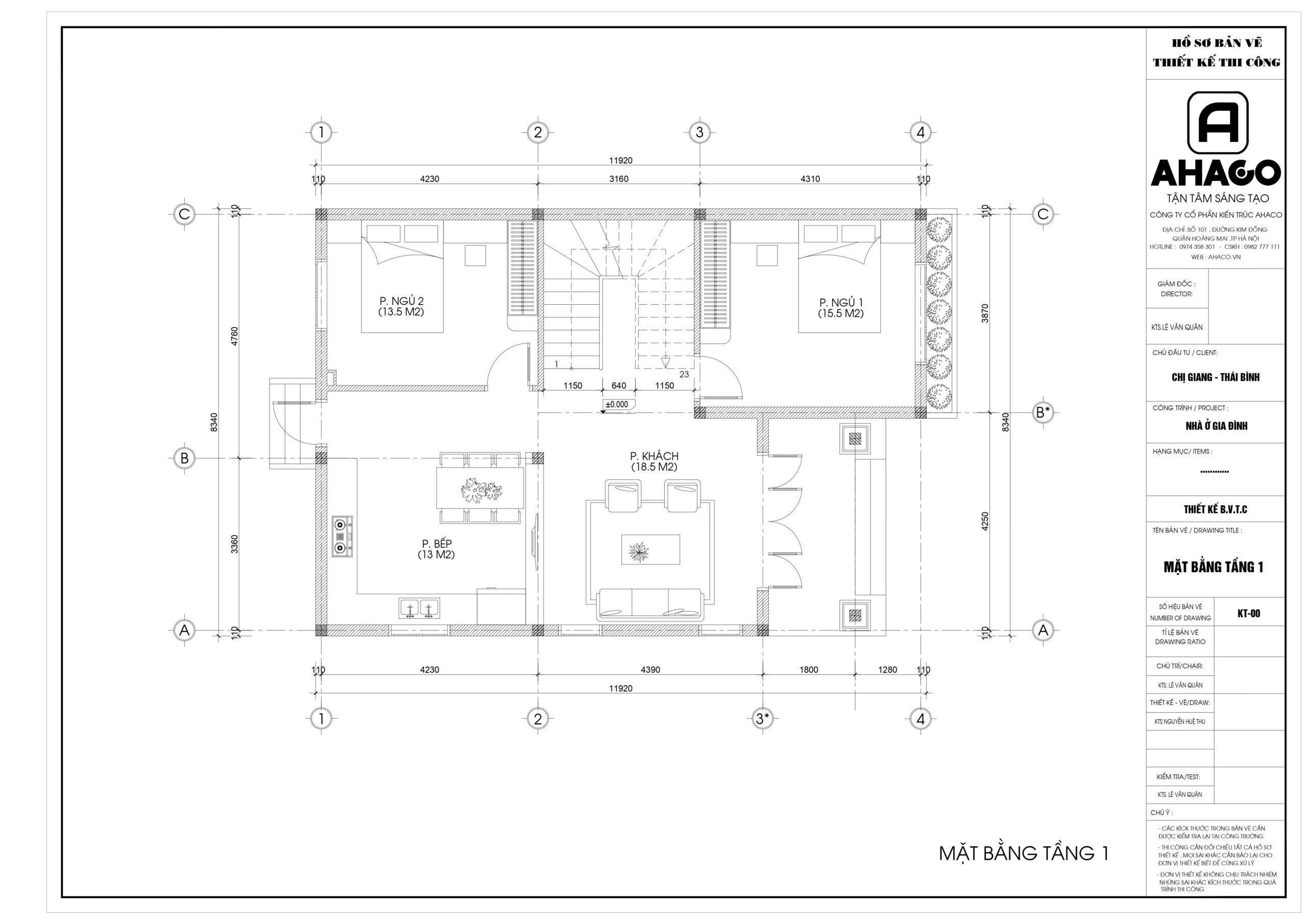 tầng 1 mẫu biệt thự mái nhật bán cổ điển