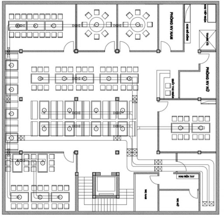 Bản vẽ thiết kế nhà hàng lẩu hiện đại