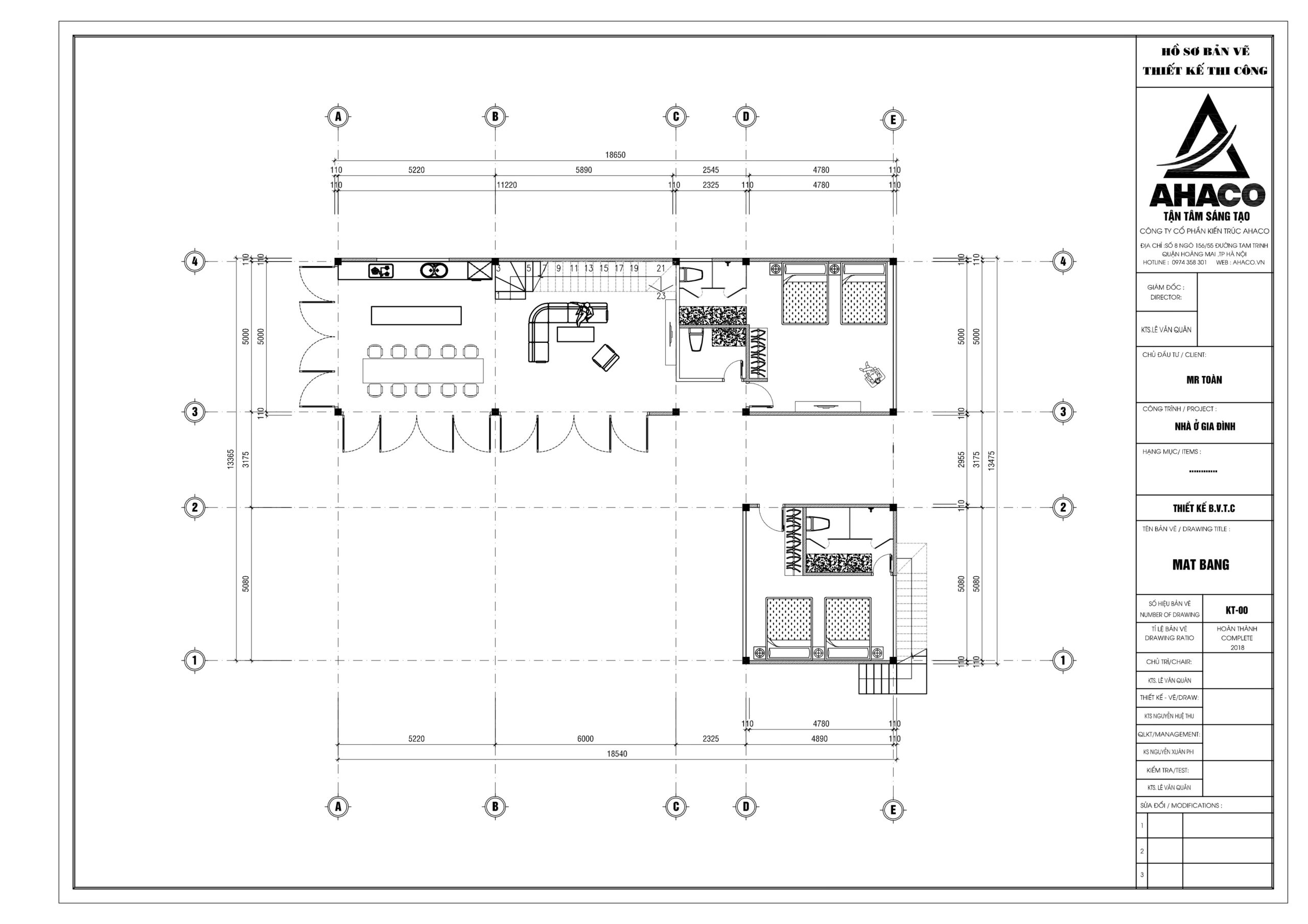 Mặt bằng biệt thự sân vườn 2 tầng chữ L có bể bơi