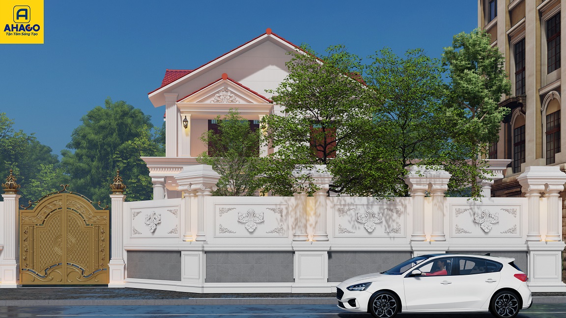 mẫu biệt thự sân vườn tân cổ điển đẹp