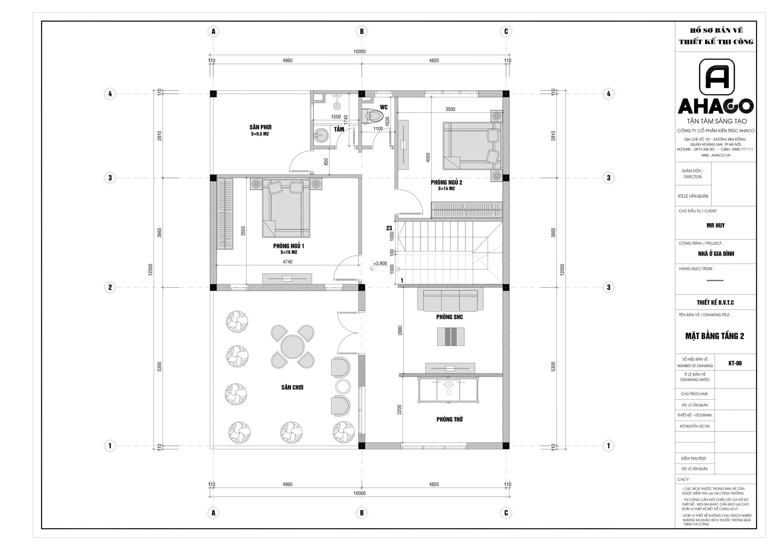 Bản Vẽ Villa Hiện đại Mái Bằng