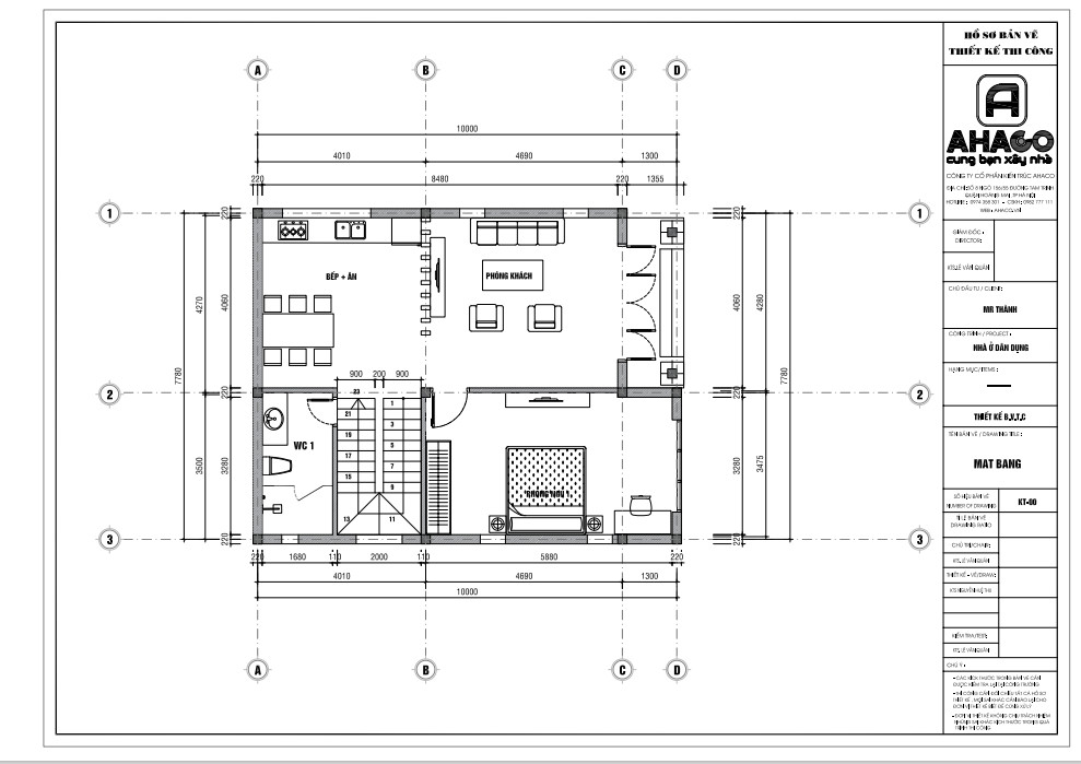 Mặt Bằng Nhà Gác Lửng Mặt Tiền 6m 2 Tầng Mái Giật Cấp