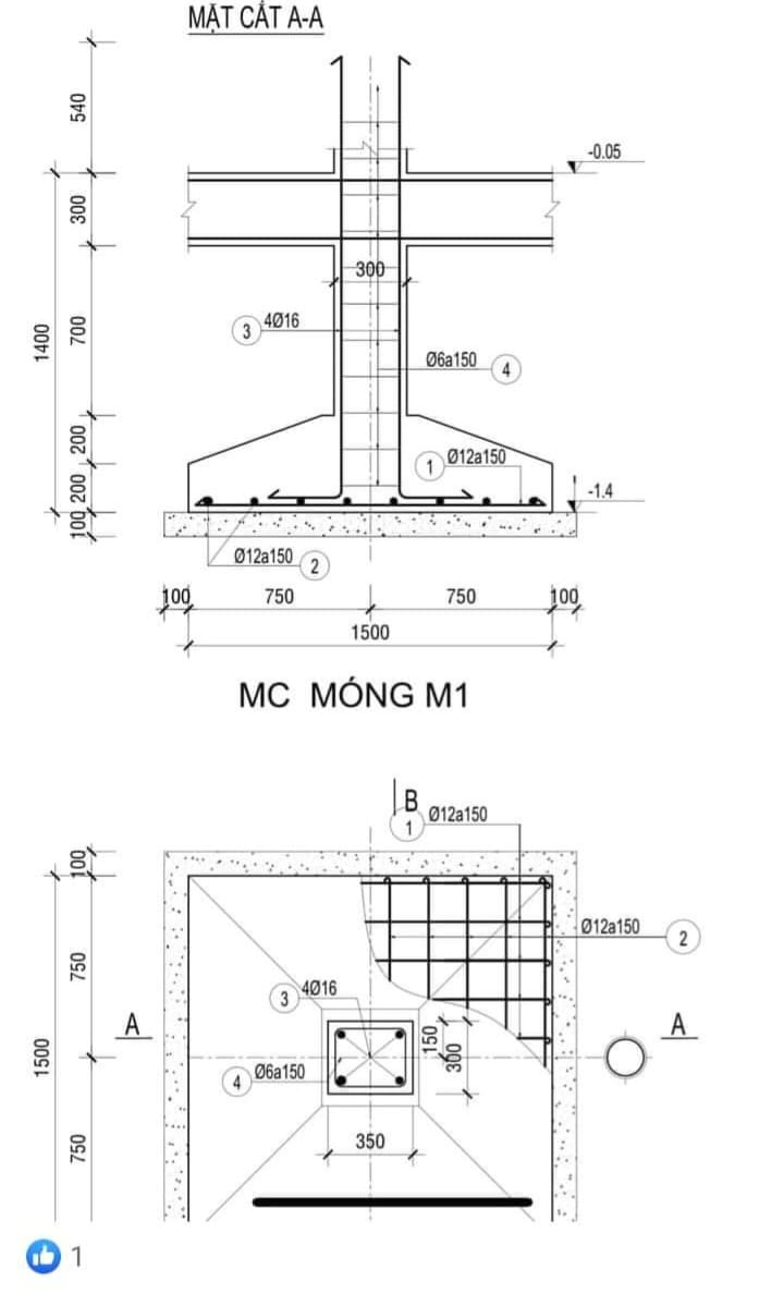 Dầm Móng đơn