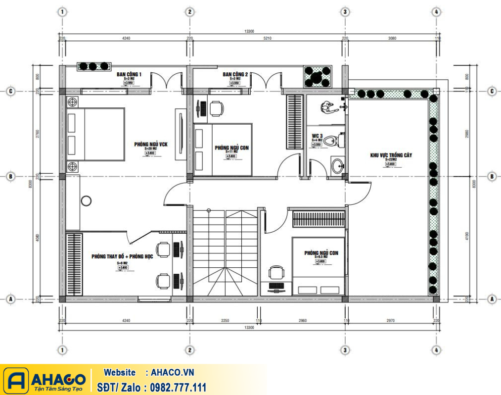 Mặt Bằng Nhà Phố Mặt Tiền 8m (1)