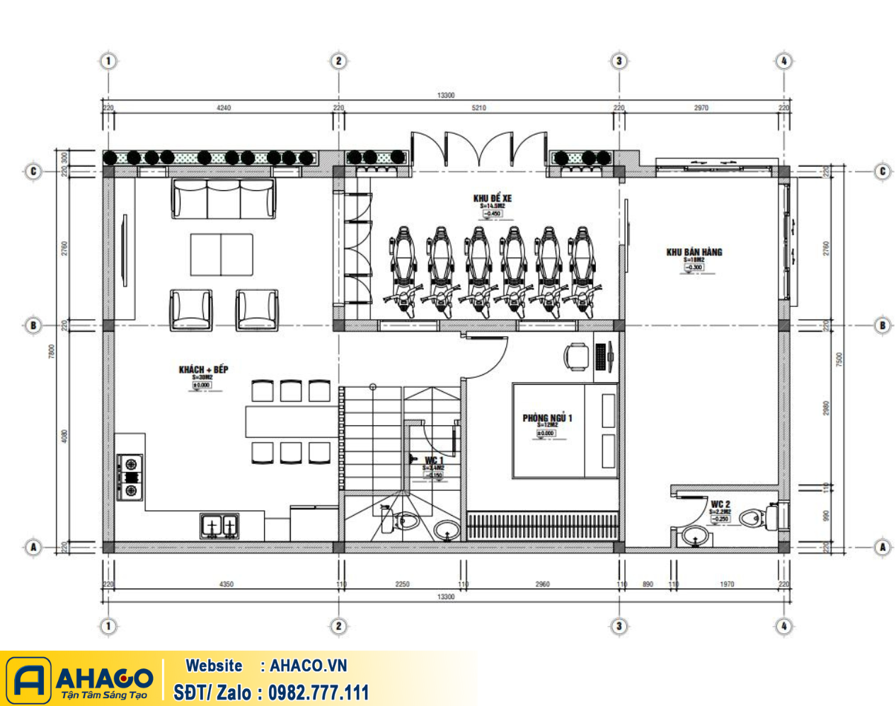 Mặt Bằng Nhà Phố Mặt Tiền 8m (2)