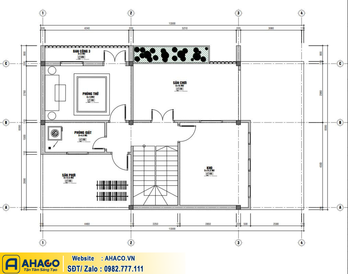 Mặt Bằng Nhà Phố Mặt Tiền 8m