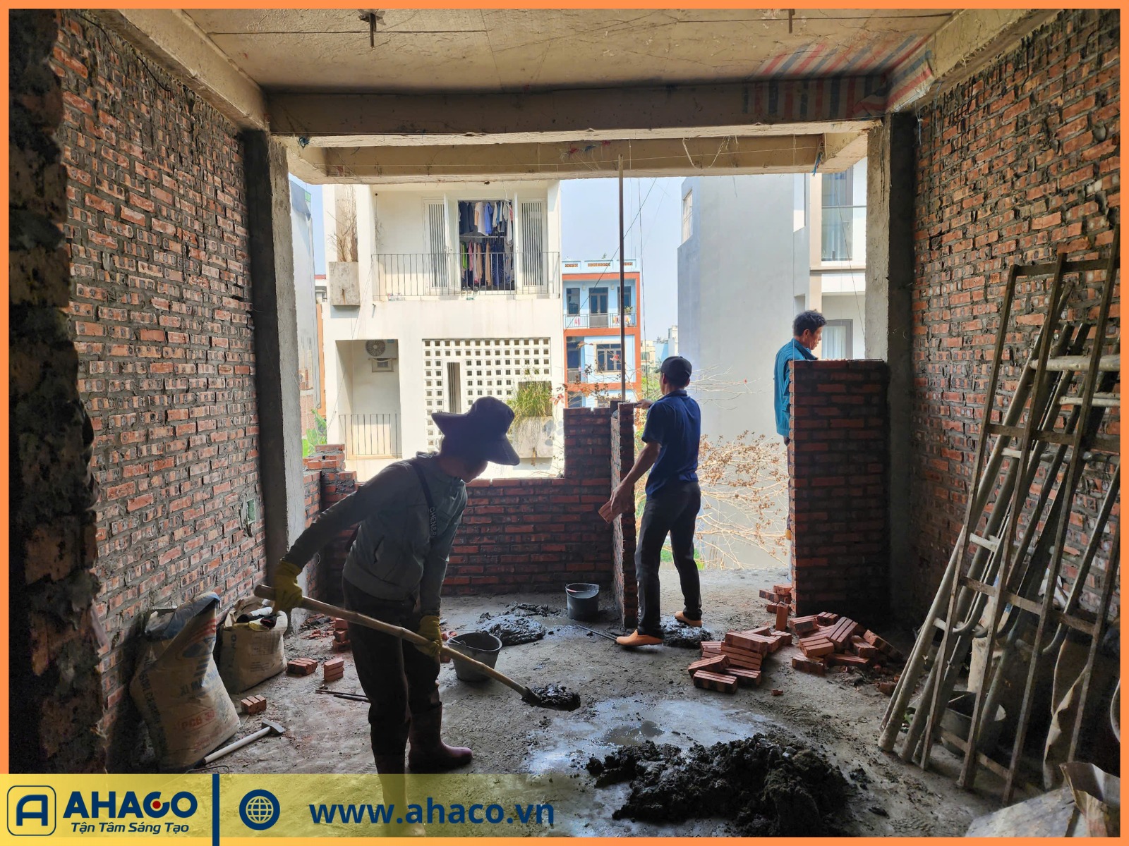 Thi công nhà phố 5 tầng 1 tum tại Hà Đông
