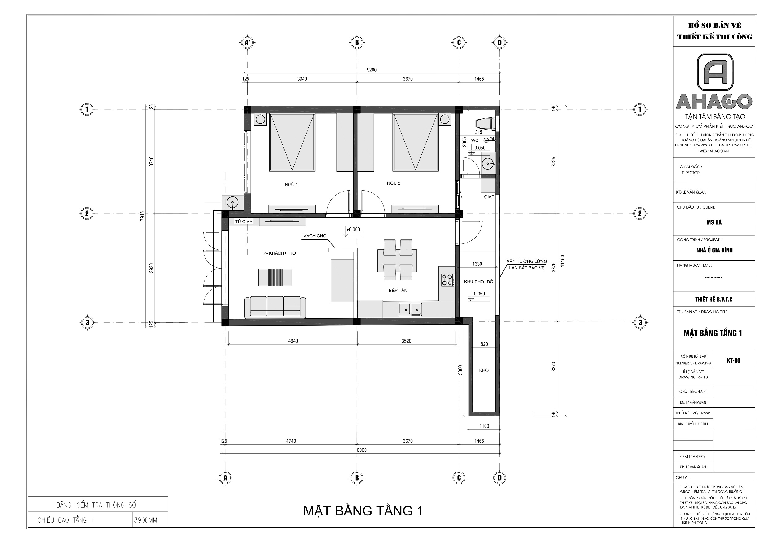 Mặt bằng 2D nhà cấp 4 chữ L hiện đại 2 phòng ngủ