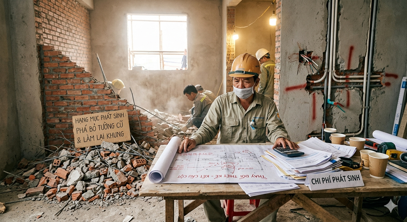 Chi phí phát sinh do thay đổi thiết kế nhà